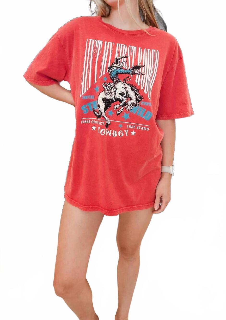 NEW FAIRE ain't my first rodeo graphic tee in mineral vintage red